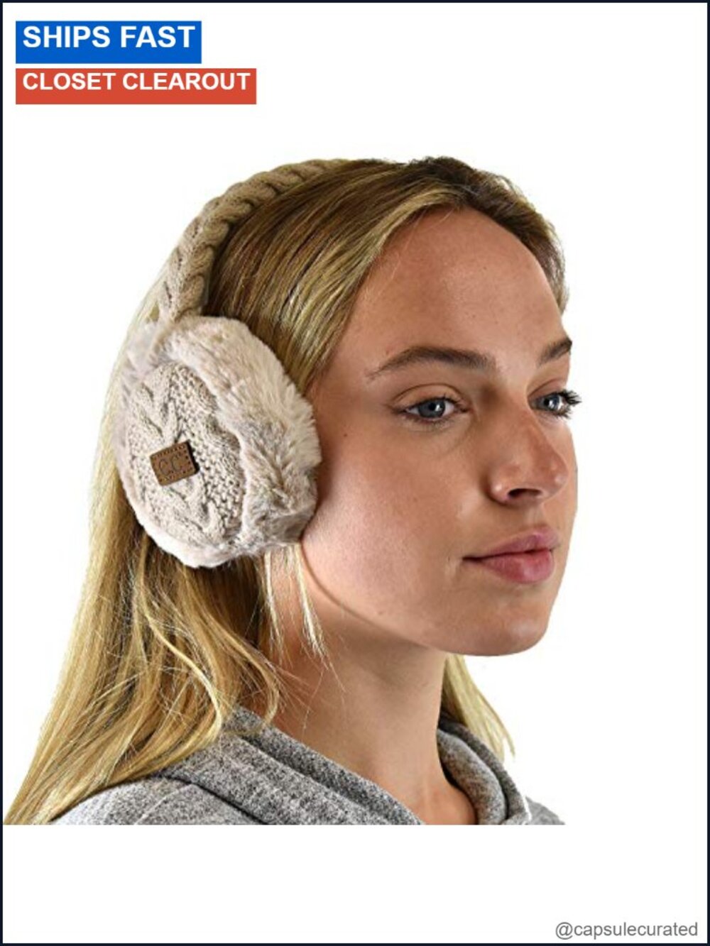 Adjustable Sherpa Fleece Ear Warmer Headband for Winter Warmth